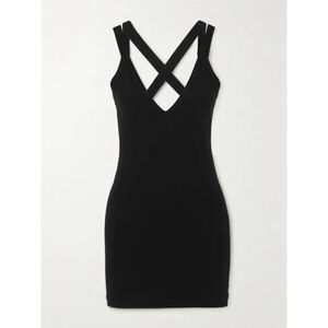 NWT GAUGE81 Palmer ribbed stretch-jersey mini dress in black size small